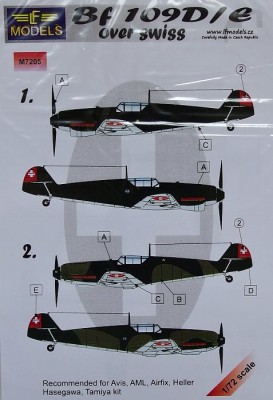 LF Model M7205 Mask Bf 109D/E over Swiss (AVIS/AML/HAS/TAM) 1/72