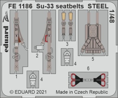 Eduard FE1186 Su-33 seatbelts STEEL (MINIB.) 1/48
