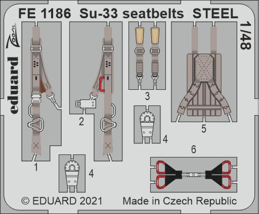 Eduard FE1186 Su-33 seatbelts STEEL (MINIB.) 1/48