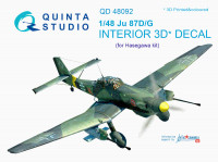 Quinta studio QD48092 Ju 87D/G (для модели Hasegawa) 3D Декаль интерьера кабины 1/48