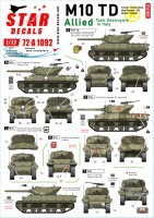 Star Decals 72-A1092 Allied Tank Destroyers in Italy.M10 TD and M10 Achilles. France, South Africa, New Zealand, US, Britain, Poland 1/72