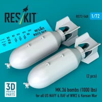 Reskit 72548 MK.36 bombs 1000 lbs. (2 pcs.) 1/72