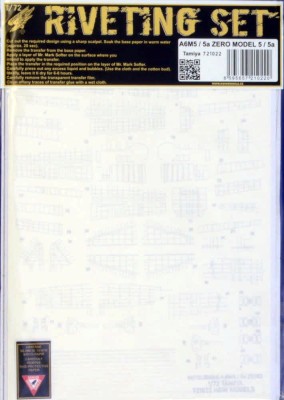 HGW 721022 A6M5/5a Zero RIVETING SET (TAM) 1/72