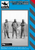 Black Dog F48006 Drivers / civilian pilots (3 figures) 1/48