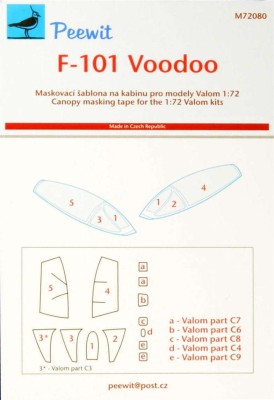 Peewit PW-M72080 1/72 Canopy mask F-101 Voodoo (VALOM)