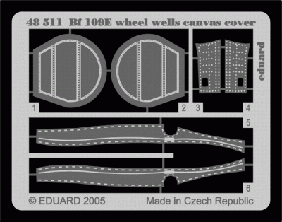Eduard 48511 Bf 109E wheel wells canvas cover TAM