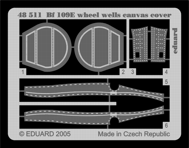 Eduard 48511 Bf 109E wheel wells canvas cover TAM