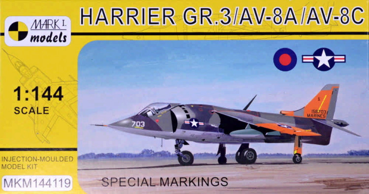 Mark 1 Model 144119 Harrier GR.3/AV-8A/AV-8C (4x camo) 1/144