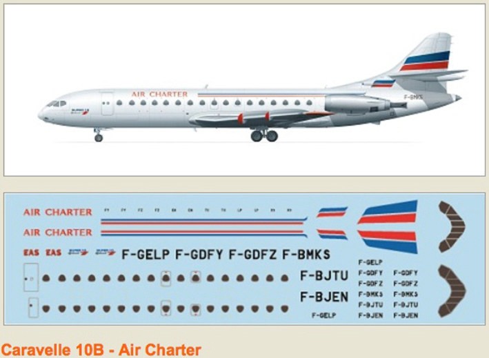 F-rsin Plastic FRP4077 Caravelle 10B Air Charter 1/144