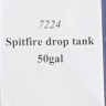 RES-IM RESIM7224 1/72 Spitfire drop tank 50gal (incl. PE set)