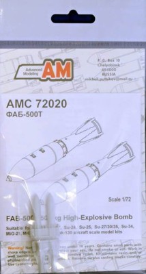 Advanced Modeling AMC 72020 FAB-500T 500kg High-Explosive Bomb (2 pcs.) 1/72