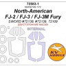 KV Models 72583-1 North-American FJ-2 / FJ-3 / FJ-3M Fury (SWORD #72138, #72139, 72109) - Двусторонние маски + маски на диски и колеса SWORD US 1/72