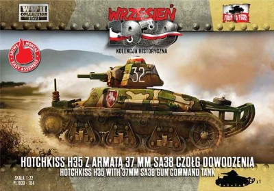 First To Fight FTF-72104 Hotchkiss H35 w/ 37mm SA38 gun Command Tank 1/72