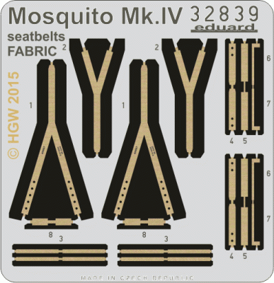 Eduard 32839 Mosquito Mk.IV seatbelts FABRIC 1/32