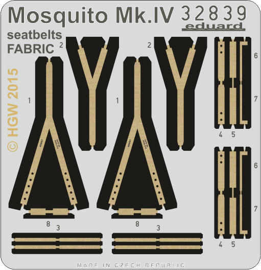 Eduard 32839 Mosquito Mk.IV seatbelts FABRIC 1/32