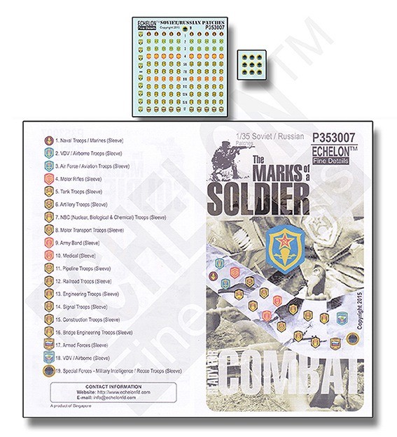 Echelon FD P353007 Soviet / Russian Patches x 19 different 1/35