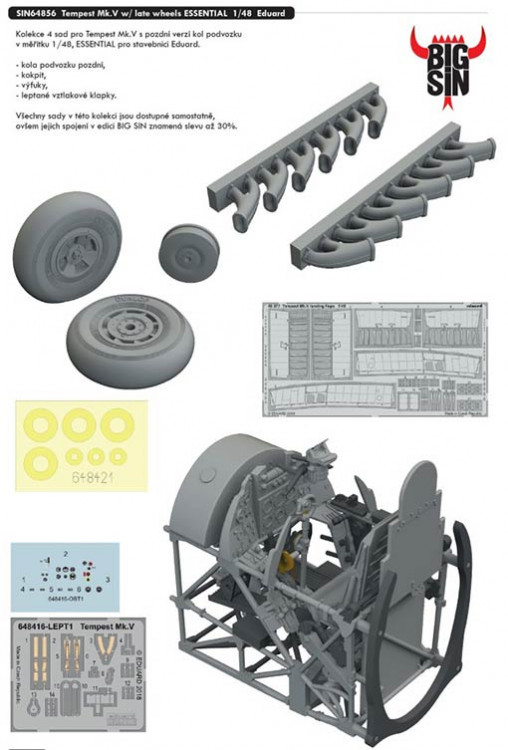 Eduard SIN64856 BIGSIN 1/48 Tempest Mk.V w/ late wheels ESSENTIAL