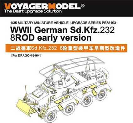 Voyager Model PE35193 WWII German Sd.Kfz.232 OROD Early Version (FOR TAMIYA KIT) распродажа 1/35