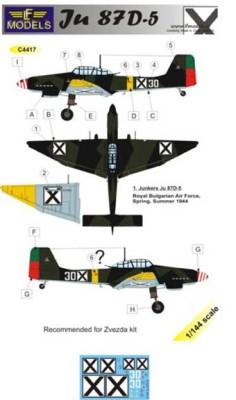 Lf Model C4417 Decals Ju 87D-5 (Bulgaria) 1/144