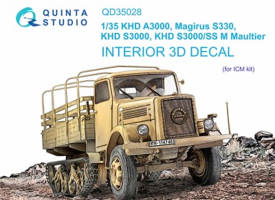 Quinta Studio QD35028 KHD A3000, Magirus S330, KHD S3000, KHD S3000/SS M Maultier (ICM) 1/35