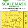 Art Scale 200-M35010 Focke-Wulf Fw-190A-6 wheels and canopy frame paint mask (inside and outside) 1/35