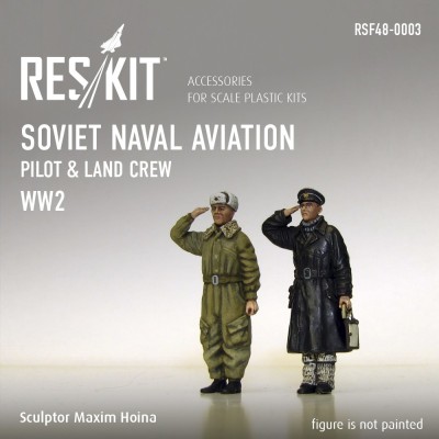 Reskit F48003 Soviet Naval Aviation pilot &amp; land crew (WW2) 1/48 Eduard, Hasegawa, Zvezda , Airfix, Academy, Fujimi, HobbyBoss 1/48