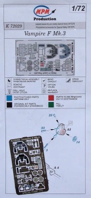 MPM K72029 Vampire F Mk.3 - Detail PE set (SP.HOBBY) 1/72