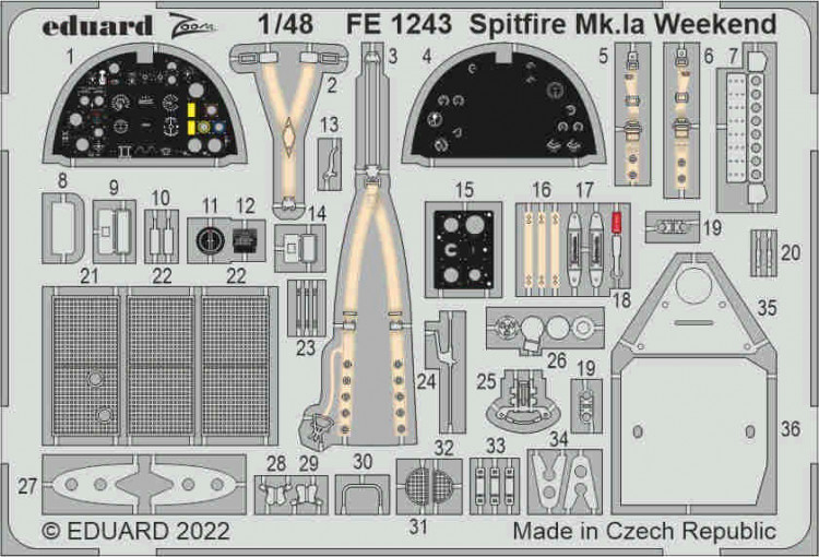 Eduard FE1243 Spitfire Mk.Ia Weekend (EDU) 1/48