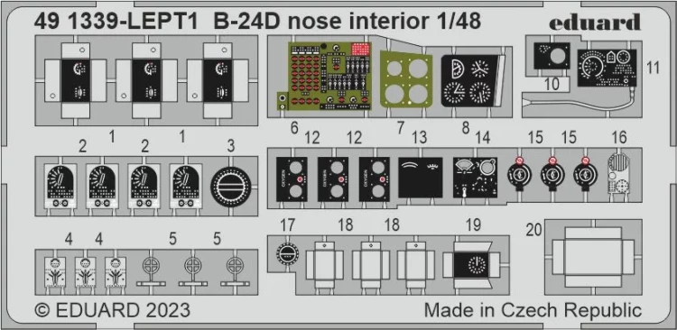 Eduard 491339 SET B-24D nose interior (REV) 1/48