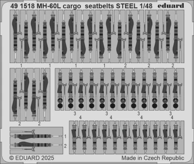 Eduard 491518 SET MH-60L cargo seatbelts STEEL (ICM) 1/48