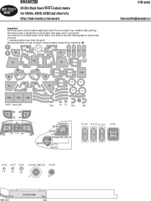 New Ware NWA-M1280 Mask UH-60A Blackhawk BASIC (ICM 48361/2) 1/48