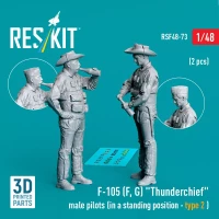 Reskit F48073 F-105 F,G 'Thunderchief' male pilots stand.p. 1/48