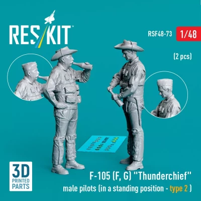 Reskit F48073 F-105 F,G 'Thunderchief' male pilots stand.p. 1/48