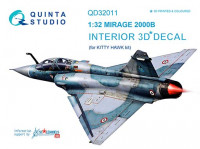 Quinta studio QD32011 Mirage 2000B (для модели Kitty Hawk) 3D декаль интерьера кабины 1/32