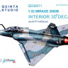 Quinta studio QD32011 Mirage 2000B (для модели Kitty Hawk) 3D декаль интерьера кабины 1/32