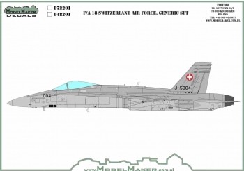 Model Maker Decals D48201 McDonnell-Douglas F/A-18C/D Switzerland Air Force, generic set 1/48