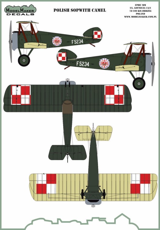 Model Maker Decals D72117 Polish Sopwith Camel 1/72
