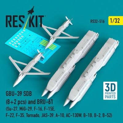 Reskit 32516 GBU-39 SDB (8 pcs) and BRU-61 (2 pcs.) 1/32