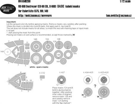 New Ware NWA-M0268 1/72 Mask RB-66B Destroyer BASIC (ITAL)