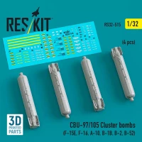Reskit 32515 CBU-97/105 cluster bombs (4 pcs.) 1/32