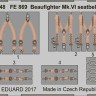 Eduard FE869 Beaufighter Mk.VI seatbelts STEEL 1/48