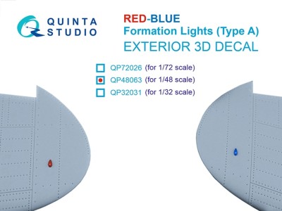 Quinta studio QP48063 Навигационные Огни (Тип А), Красный+Синий 1/48