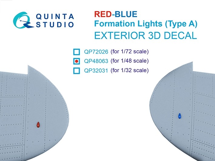 Quinta studio QP48063 Навигационные Огни (Тип А), Красный+Синий 1/48