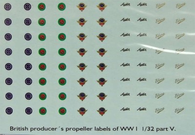 LF Model C3210 Decals British producer propeller labels V. 1/32