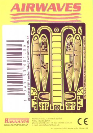 Airwaves (etched) AEC48100 Grumman F9F-5P Panther wingfold 1/48