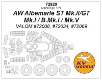 KV Models 72920 AW Albemarle ST Mk.II/GT Mk.I / B.Mk.I / Mk.V (VALOM #72008, #72034, #72069) + маски на диски и колеса VALOM GB 1/72
