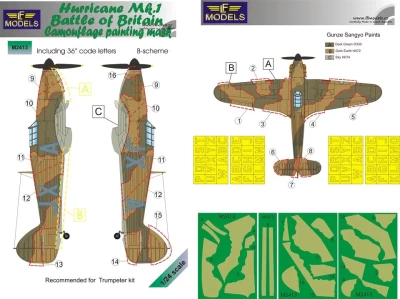 Lf Model M2413 Mask Hurricane Mk.I Battle of Britain Camo B 1/24