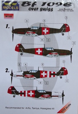 LF Model M7206 Mask Bf 109E over Swiss (AIRF/TAM/HAS) 1/72