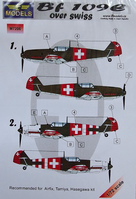 LF Model M7206 Mask Bf 109E over Swiss (AIRF/TAM/HAS) 1/72