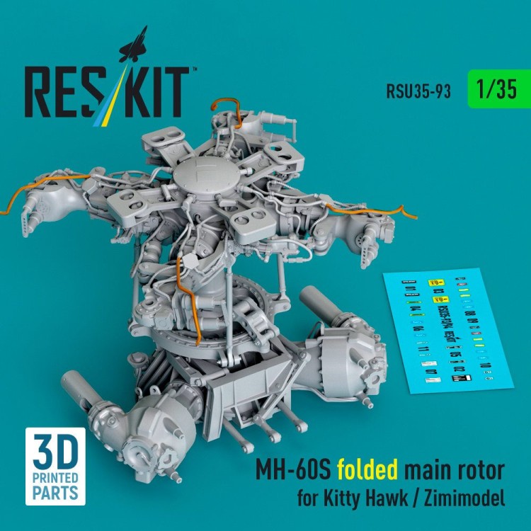 Reskit RSU35-093 MH-60S folded main rotor set (KITTYH/ZIMI) 1/35